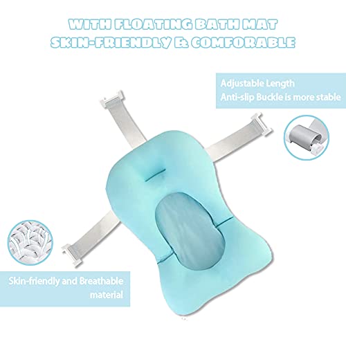 Bañera plegable para bebés, ergonómica bañera para bebés con cojín, compacta, plegable, plato de ducha para niños pequeños, antideslizante, con cojín para bebé