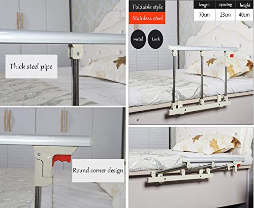Barandilla de la cama Protector Lateral De Seguridad De Riel De Cama Plegable For Adultos Mayores, Adultos Asistente De Manija Barrera De Cama Barandilla De Metal For Hospital Hospital (Tamaño: 70x40