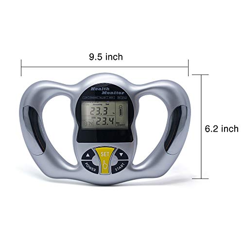 Báscula de grasa corporal inalámbrica digital LCD IMC peso de mano grasa corporal grasa grasa corporal agua herramienta de detección de masa muscular medidor de grasa analizador escala plata