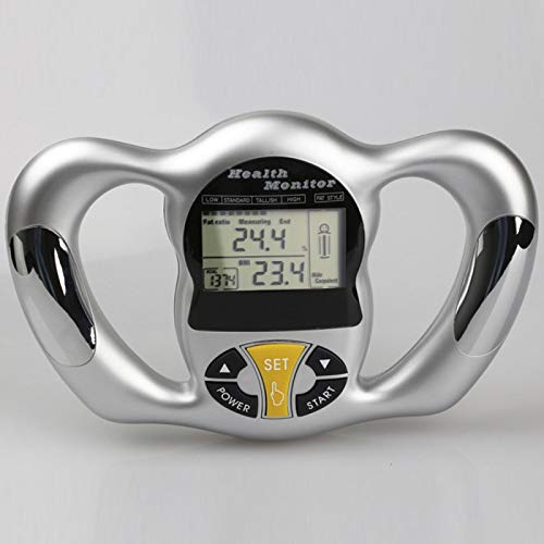 Báscula de grasa corporal inalámbrica digital LCD IMC peso de mano grasa corporal grasa grasa corporal agua herramienta de detección de masa muscular medidor de grasa analizador escala plata