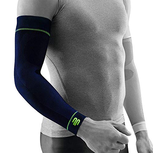BAUERFEIND, 1 par de muñequeras Deportivas de compresión, Unisex, Derecha e Izquierda, para Deportes de Pelota y Resistencia, Fortalecer los músculos, Mujer, Color Azul Marino, tamaño L Kurz