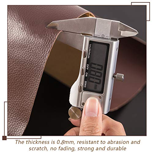 BENECREAT 0.6m 30cm PVC Cuero Autoadhesivo de Imitación Parche Marrón de Reparación de Cuero Espesor de 0.8mm Cuero Impermeable para Reparación de Sofá, Bolso, Silla de Cuero