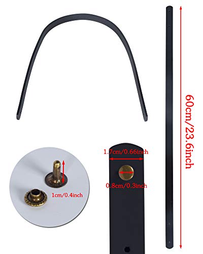 besbomig 2 Piezas Correa de PU de Repuesto Asa de Bolso de Mano Color Sólido 60cm Correa de Hombro con Remache Accesorios para Hacer Monedero Bolsos,Marrón