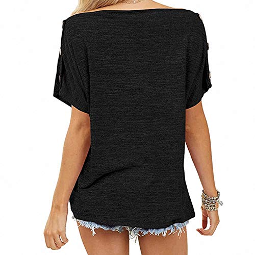 Blusas con Hombros Descubiertos para Mujer Blusas con Manga murciélago Jersey de Gran tamaño Informal Camiseta