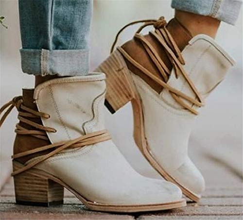 Botas de Nieve Mujer Classic Boot Mujer Botas Cortas al Tobillo Mujer Botas de tacón Botas Estilo Motero Mujer