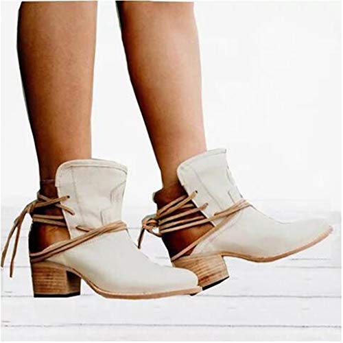 Botas de Nieve Mujer Classic Boot Mujer Botas Cortas al Tobillo Mujer Botas de tacón Botas Estilo Motero Mujer