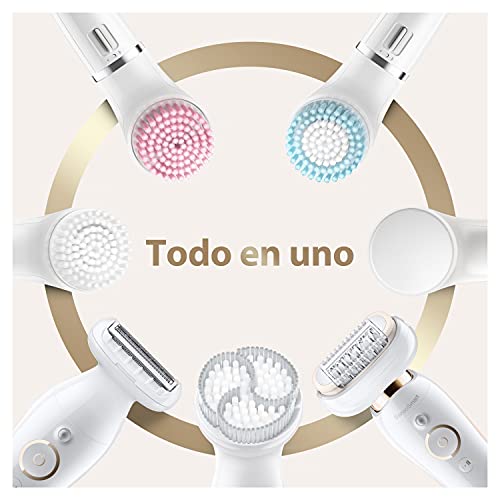 Braun Silk-épil 9 Flex Depiladora Mujer con Cabezal Flexible y Tecnología SensoSmart, Kit de Belleza, Inalámbrica, 9100, Blanco