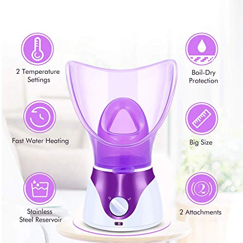 Bromose Sauna Facial, Icoic Humidificador de Vapor Facial Susana con Niebla Caliente para Hidratar y Rostro Limpio