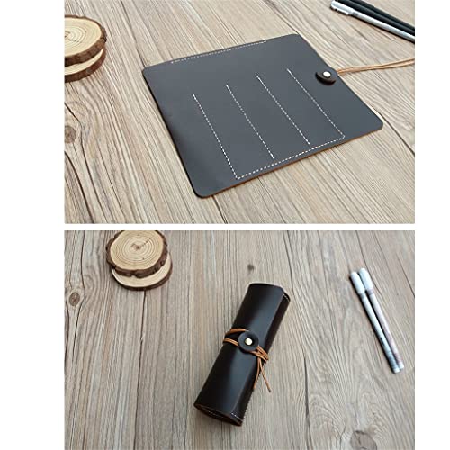 BWCGA Caja de pluma de cuero Caja de lápices de cuero pequeño fresco literario de desplazamiento de desplazamiento oficina (Color : A, Size : 17 * 21cm)