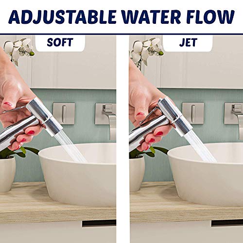 Cabezal de rociador de bidé con gancho, kit de rociador de bidet de acero inoxidable, rociador de pañales de tela para bebés, fácil de instalar para higiene personal y rociador de inodoro