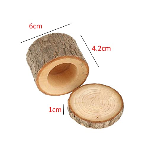 Caja de Anillo de Madera Sonwaha 2 PCS Alianzas de Boda Caja de Anillo de Compromiso de Propuesta para Proposición Compromiso Boda(Redonda)