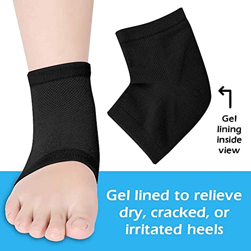 Calcetines para el talón, vendaje para el tobillo, para aliviar el dolor de la fascitis plantar, dedos abiertos, suaves y cómodos, para hombres y mujeres (negro)