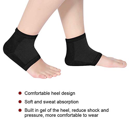 Calcetines para el talón, vendaje para el tobillo, para aliviar el dolor de la fascitis plantar, dedos abiertos, suaves y cómodos, para hombres y mujeres (negro)
