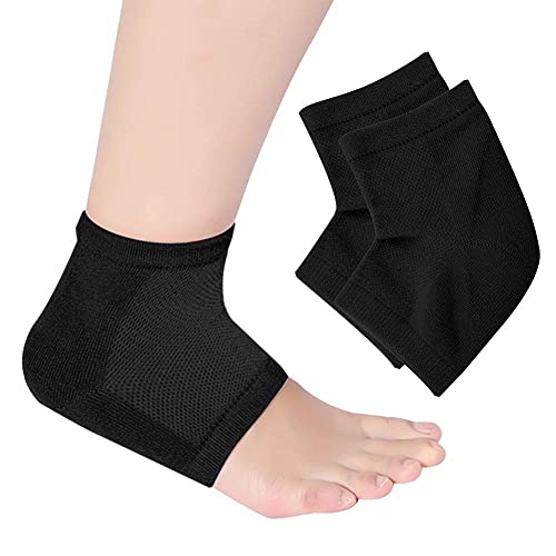 Calcetines para el talón, vendaje para el tobillo, para aliviar el dolor de la fascitis plantar, dedos abiertos, suaves y cómodos, para hombres y mujeres (negro)