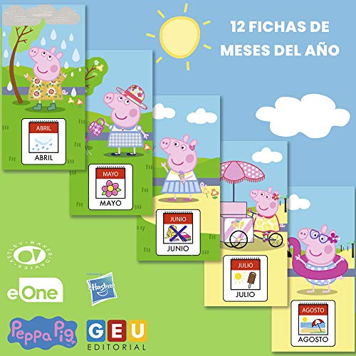 Calendario Infantil con Pictogramas de Peppa Pig |Atemporal en Formato Escritorio