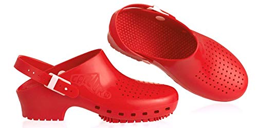 Calzuro - Zueco Sanitario con Tira (Rojo, Numeric_37)