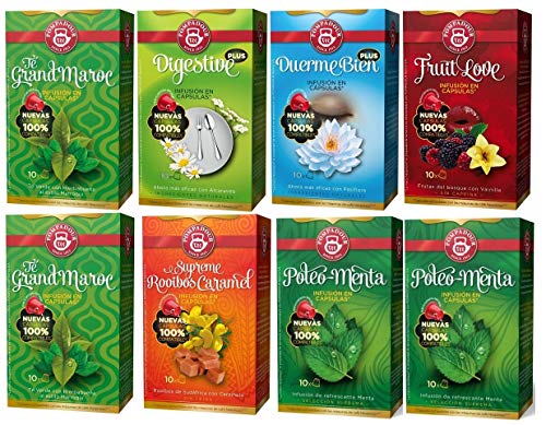 Capsulas Compatibles Nespresso - Te Infusiones Pompadour - Degustación 80 ud - 6 Variedades Infusiones Nespresso Compatibles