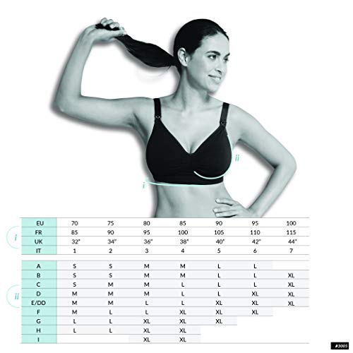 Carriwell Sujetador Inconsútil De Enfermería, Sujetador De Maternidad Flexibles, Banda Ancha Elástica para Una Mejor Sujeción, No De Hierro, con Extensión Sujetador Mujeres[Negro][Pequeña]