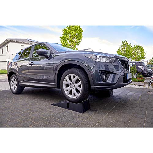 Cartrend 10639 - Juego de rampas para vehículos (3 toneladas, hasta 235 mm, Plataforma elevadora, rampa de plástico para Coche, con protección contra sobrecarga, 2 Unidades)
