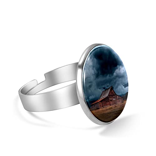 casa de troncos Anillos ajustables Personalidad única
