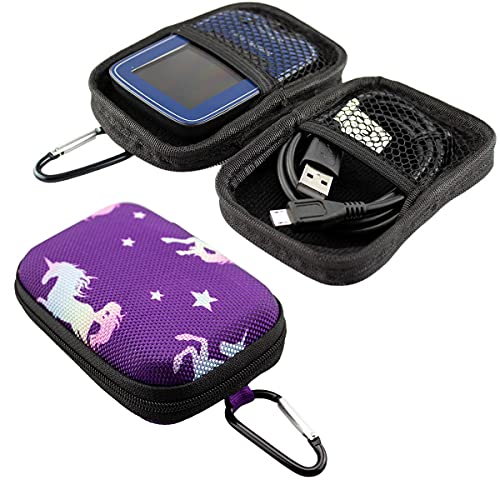 caseroxx Bolsa del medidor de glucosa en Sangre Adecuado para Freestyle Libre 1/2 / Insulinx / 14 Day en Patrón de Unicornio- Morado, diabético Almacenamiento Estuche Tapa