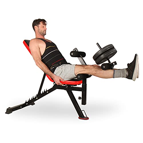 CCLIFE ZERRO Banco de Pesas Ajustable Banco de Abdominales y Pierna Carga máxima 300 kg, Color:Banco de Pesas 022