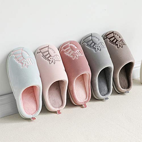 CELANDA Zapatillas de Casa para Mujer Hombre Cálido Zapatos de Estar Otoño Invierno Interior Casa Slippers Suave Algodón Zapatilla, B café,41/42 EU = 42/43 Talla Fabricante