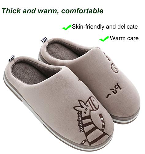 CELANDA Zapatillas de Casa para Mujer Hombre Cálido Zapatos de Estar Otoño Invierno Interior Casa Slippers Suave Algodón Zapatilla, B café,41/42 EU = 42/43 Talla Fabricante