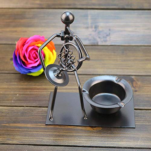 Cenicero de Acero Inoxidable Home Vintage Handwork Iron Art Cenicero Pequeño Fino Decoración Estilo Cenicero Enviado Aleatoriamente 16 cm * 13 cm
