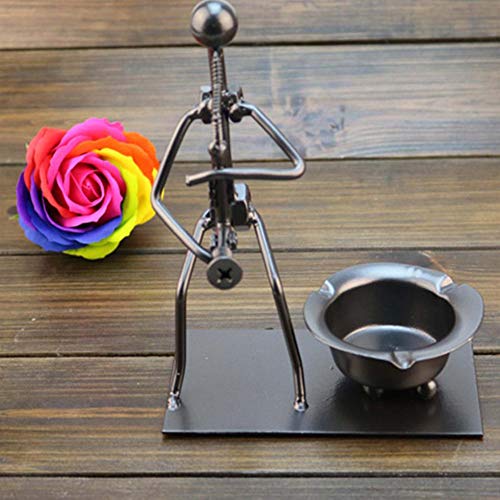 Cenicero de Acero Inoxidable Home Vintage Handwork Iron Art Cenicero Pequeño Fino Decoración Estilo Cenicero Enviado Aleatoriamente 16 cm * 13 cm