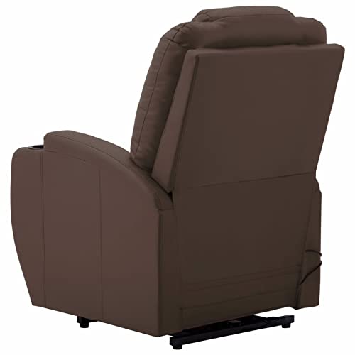 CGTOLOS Sillón de Masaje con Sistema de elevación Cuero sintético, Butaca Salón, Sillón Masaje Relax, Reclinación Eléctrica, Marrón