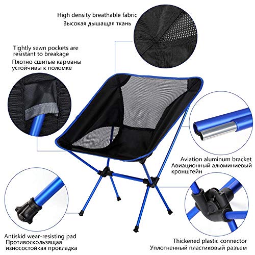 CHHD Sillas Plegables para Exteriores, Marco de Aluminio Desmontable Tela Oxford portátil Silla Plegable portátil Viaje de Ocio Taburete de Pesca en la Playa para Acampar, Festivales, jardín