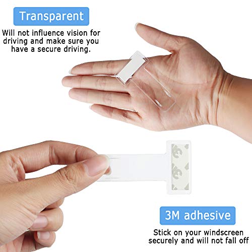 Chudian 12pcs Parabrisas Clip para Parabrisas de Coche Ticket Clip Coche, Parabrisas Titular de Boleto de Estacionamiento Transparente Autoadhesivo Tarjeta de Discapacidad para Evitar Multas