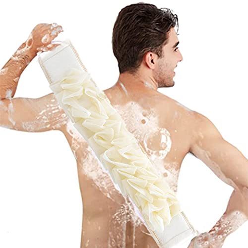 Cinturón Ducha Exfoliante, 2 Piezas Limpieza Espalda Ducha Baño, Esponja Limpieza Espalda, Depurador Cuerpo Nailon, para Ducha, Baño, Limpieza Corporal, Amarillo, Verde