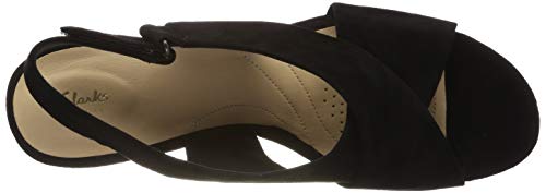 Clarks Maritsa Lara, Sandalia con Pulsera Mujer, Negro (Black Suede-), 38 EU
