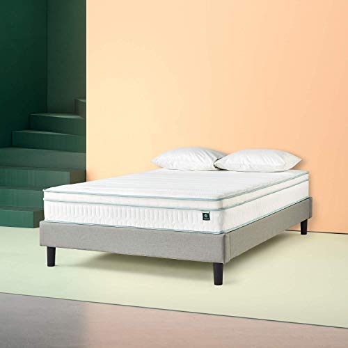 Colchón híbrido de muelles y espuma viscolástica ZINUS | Colchón de muelles eurotop | Espuma infusionada con té verde | 135 x 190 cm | Altura 20 cm | Colchón en caja | Certificación OEKO-TEX