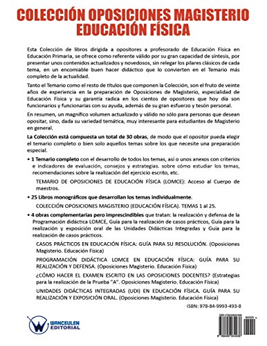 Colección Oposiciones Magisterio Educación Física. Tema 22: El desarrollo motor y perceptivo del niño discapacitado. La integración escolar como ... ... PROFESORADO DE EDUCACIÓN FÍSICA EN PRIMARIA)