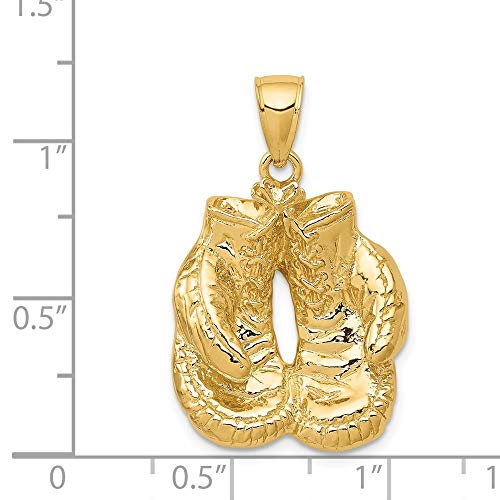 Collar con colgante de oro amarillo de 14 quilates con espalda abierta, con respaldo abierto, color sólido, pulido, 31,1 x 19,6 mm, regalo de joyería para mujeres