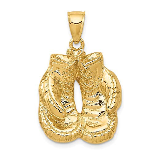 Collar con colgante de oro amarillo de 14 quilates con espalda abierta, con respaldo abierto, color sólido, pulido, 31,1 x 19,6 mm, regalo de joyería para mujeres