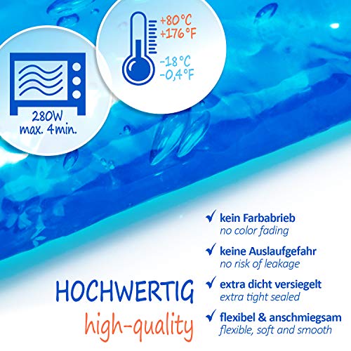 com-four® Pack Ahorro Compresas de Gel Multiuso Frío/Calor Reutilizables 3 Tamaños- Bolsas Gel- Apto para Microondas (2x Pequeño, 2x Medio, 2x Grande)