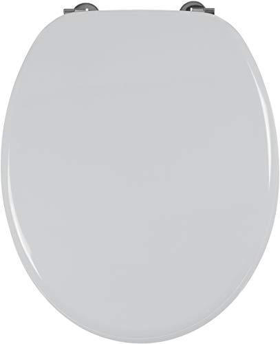 Cornat KSH22 Modena - Asiento de inodoro (madera DM, bisagras de acero inoxidable, colores clásicos), color gris