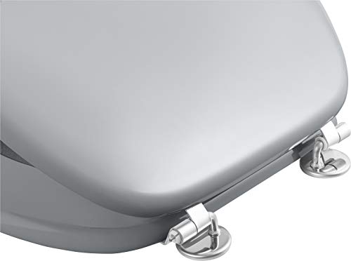 Cornat KSH22 Modena - Asiento de inodoro (madera DM, bisagras de acero inoxidable, colores clásicos), color gris