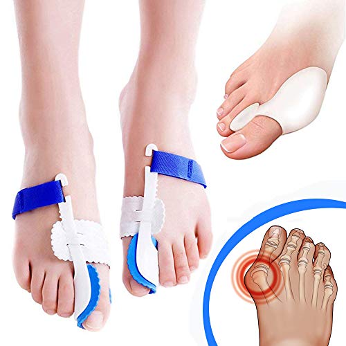Corrector de juanetes, corrector, separador, separador, separador Bunion, corrector, banda deportiva, corrección de noche, recuerdos, Borsito, corrector, prótesis, silicona, 4 unidades
