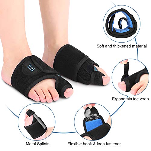 Corrector de Juanetes Nocturno, Ferula Juanetes, Ferula dedo Gordo Pie, Enderezadora del dedo Gordo, Alivio del Dolor de Hallux Valgus para Hombre y Mujer, 1 Par