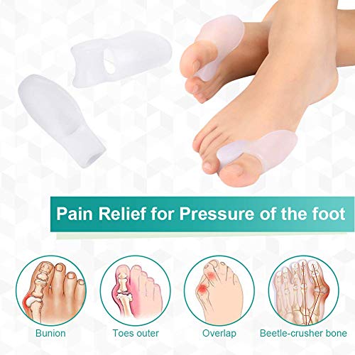 Corrector de Juanetes para los pies juanetes, tratar un Dedo del Pie en Martillo, Dedo Superpuesto y Dedo Torcido, Kit Protector de Juanetes de Gel para Dedos Gordos para Hombres y Mujeres