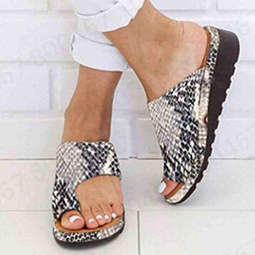 Cuthf Sandalias Corrector De Juanetes Ortopédico Zapatillas Corrector De Juanetes Casuales Antideslizante Respirable Zapatos Ortopédicos Viaje Verano Playa,E,37