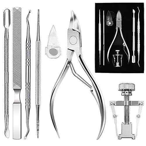 Cutícula Clipper, MEOWMEE Cuticle Nippers 7PCS Profesional Cuticle Remover Kit Nail Clipper Trimmer Cutter para cutícula overgrown / Uñas encarnadas Pedicura y manicura Trimmer Corrector Fixer