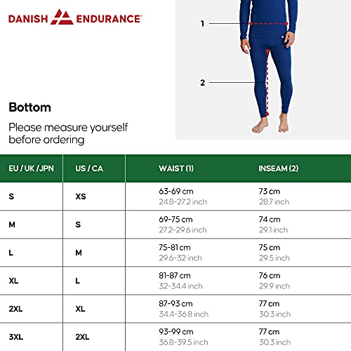 DANISH ENDURANCE Men's Merino Tights S Black 1-Pack