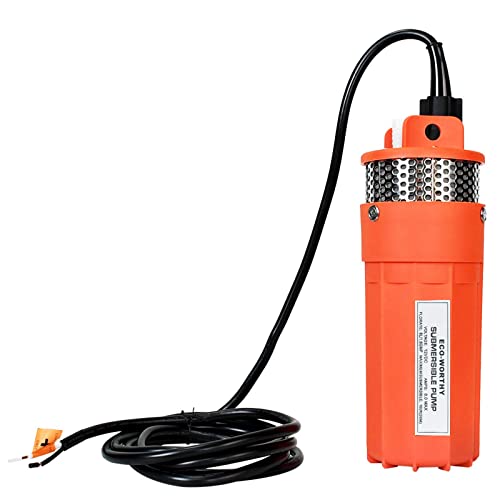 Dchouse Bomba De Agua De Gran Caudal 12 V Bomba Sumergible, Bomba De Agua Con Energía Solar De Alta Elevación, 230 Pies / 70 M, Para El Hogar, La Granja, El Ganado, El Riego