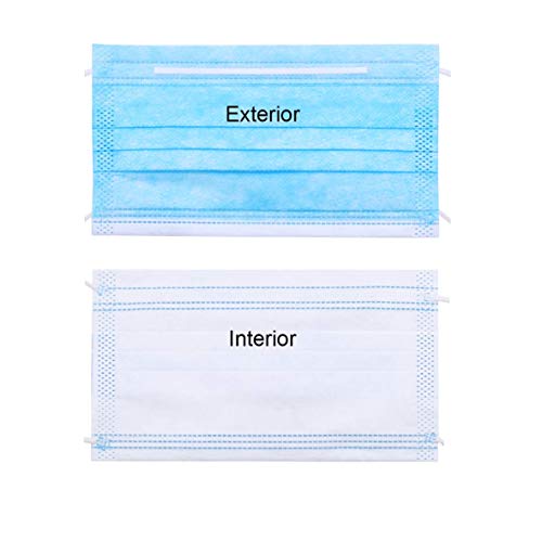 Desechable Tejido no Tejido Antibacteriana de 3 Capas 50 Piezas (Azul)